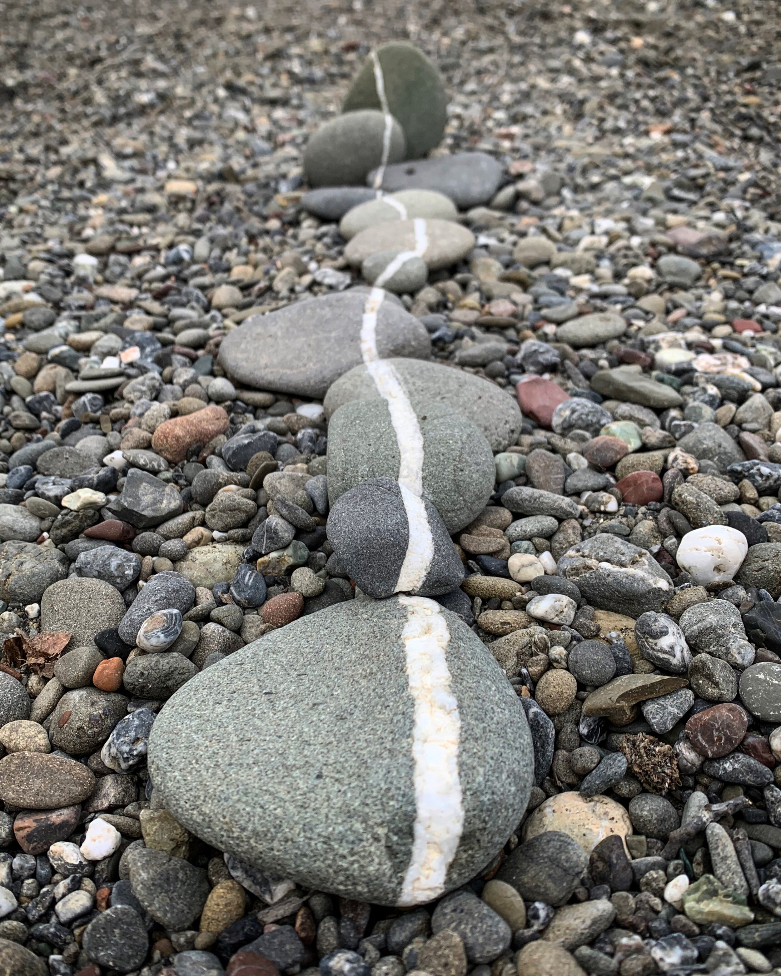    Eel River Line  ,  2020 -Present  Site Specific Instalation With Found Stone 