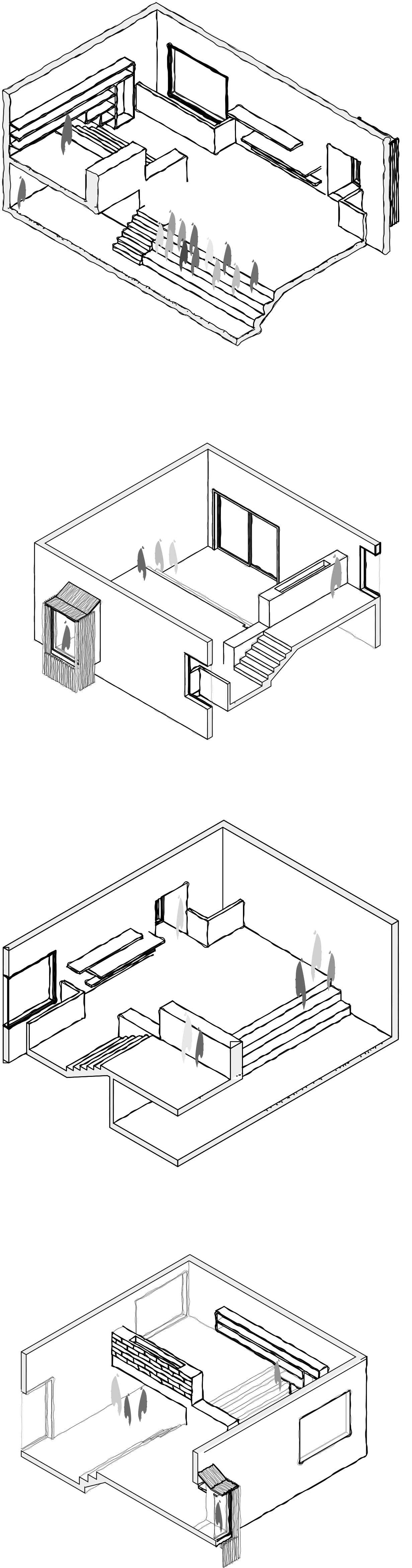 Rotated axonometric section