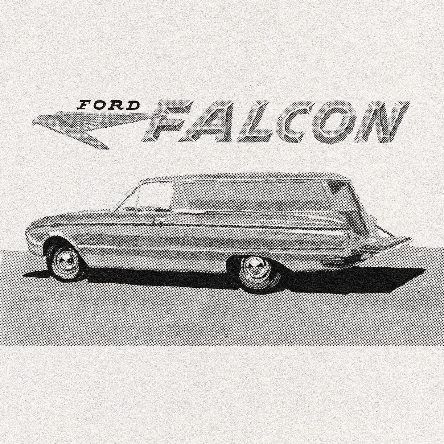 Drawing in halftone is #fun #fordfalcon #retrosupplyco