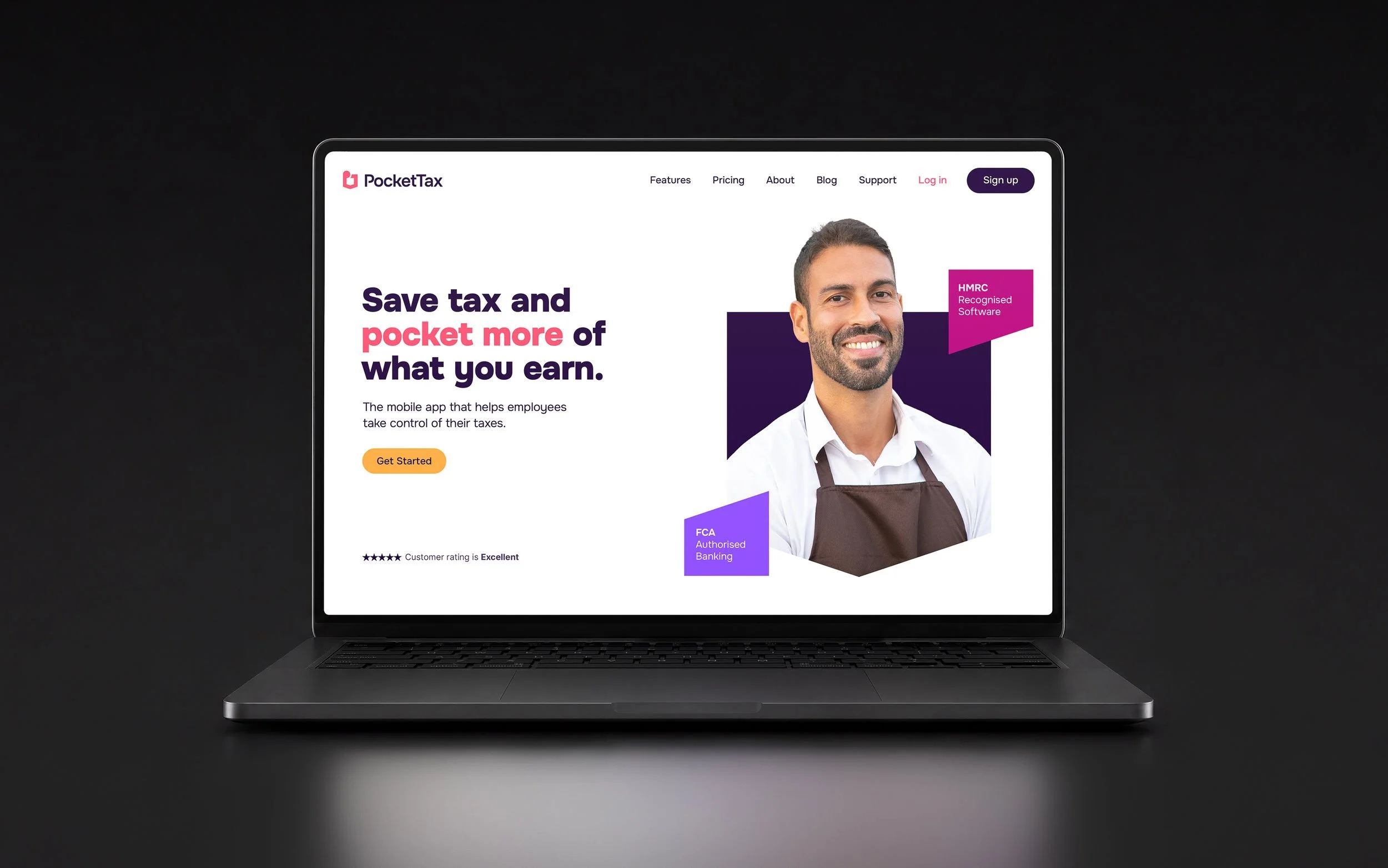 PocketTax Website Design On A Laptop