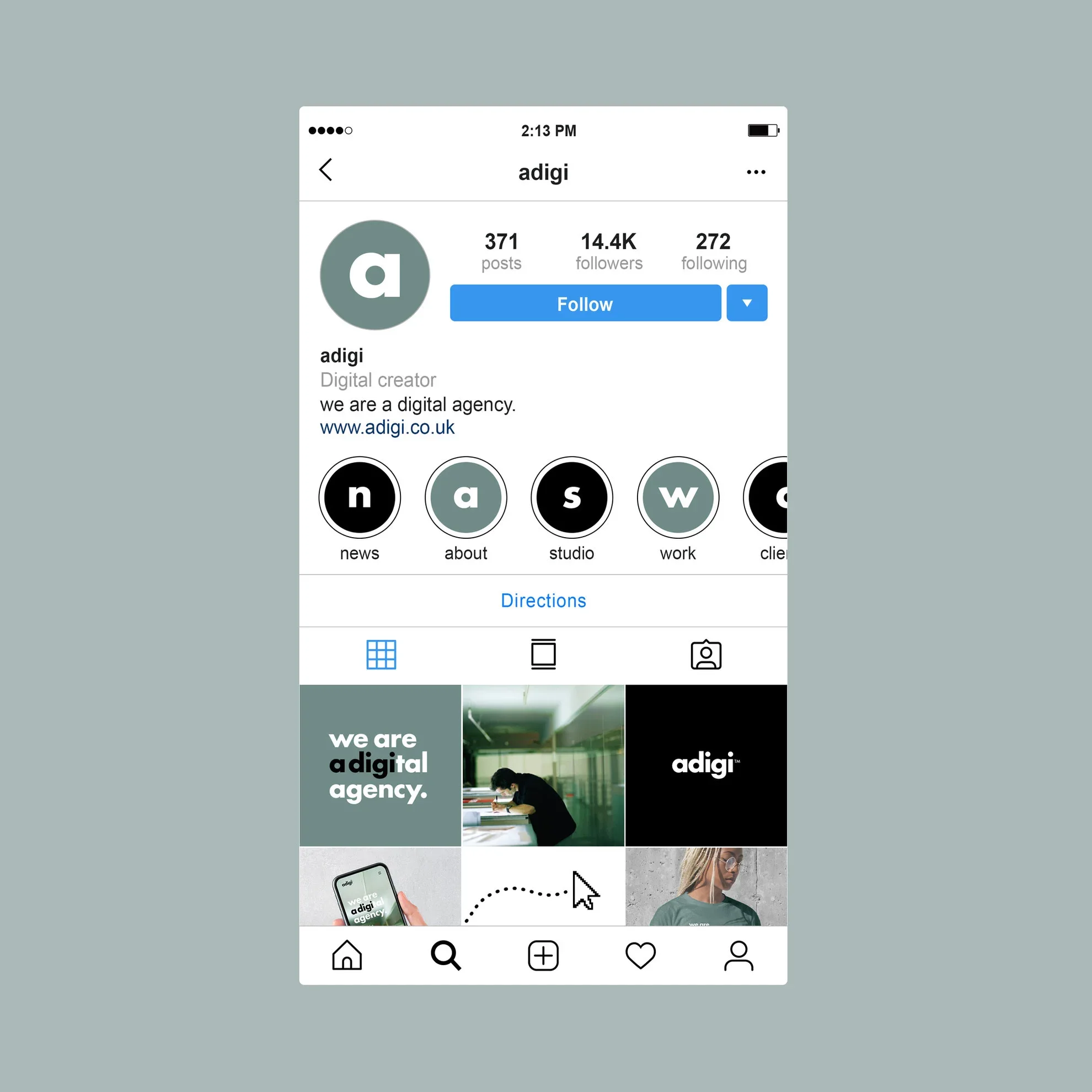adigi instagram profile grid