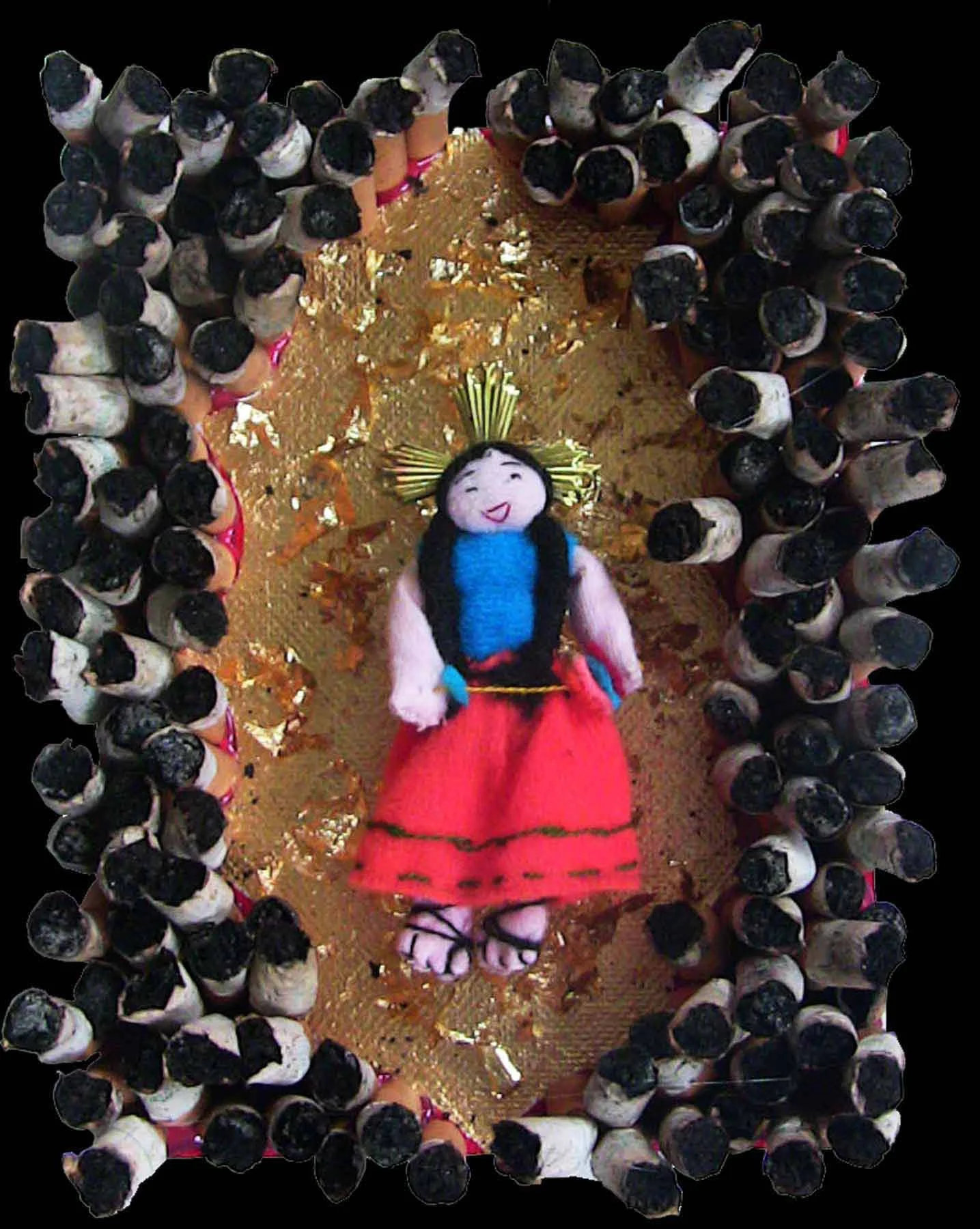 Addiction Deity - Cigarettes - bricolage, 8.5x7x4, 2012