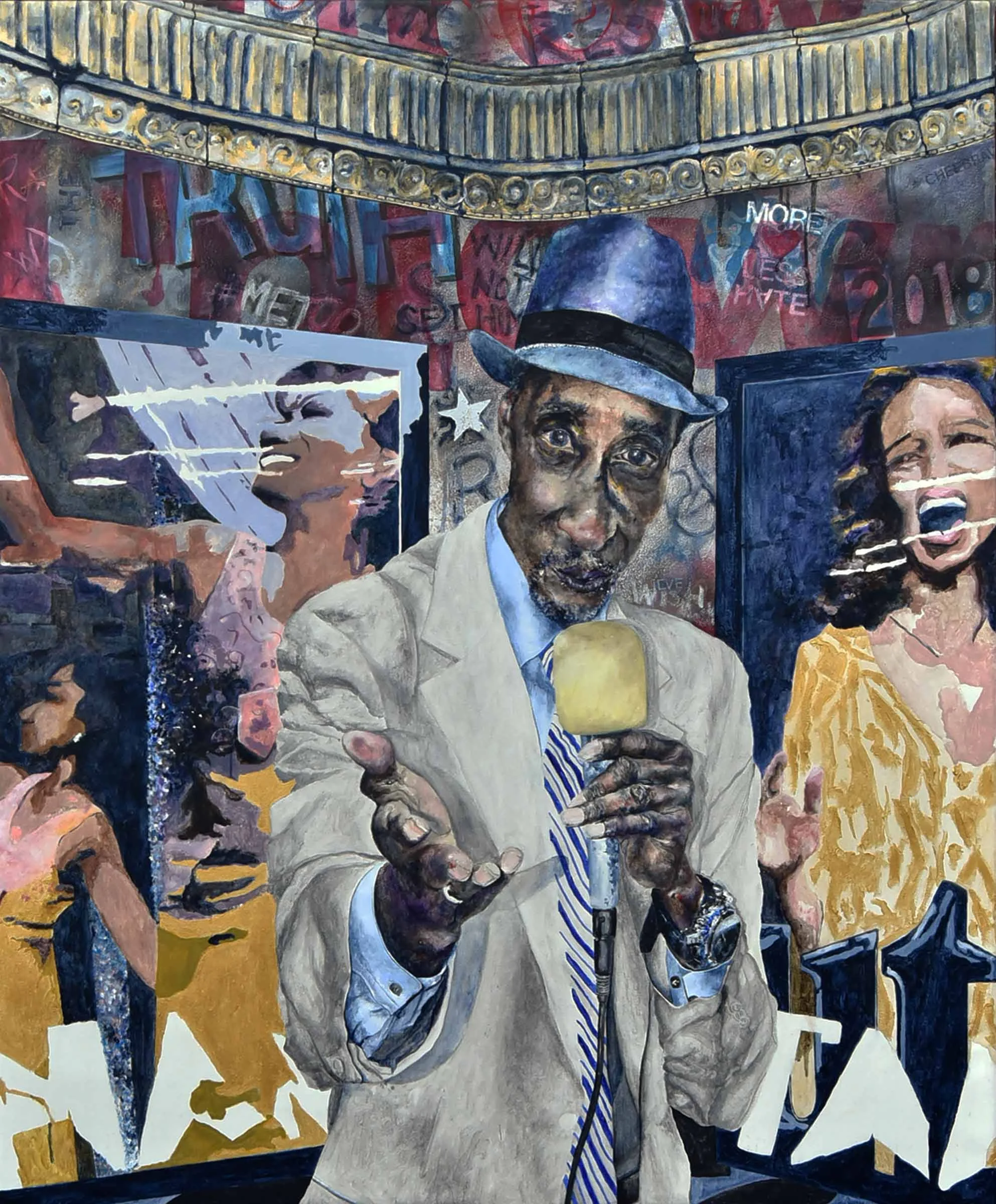 The Crooner - mixed media, 56"x46", 2018