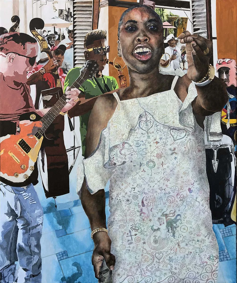 La Libertad - La Cantora - mixed media, 56”x46”, 2019