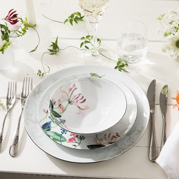 Illustratör servis och tallrikar