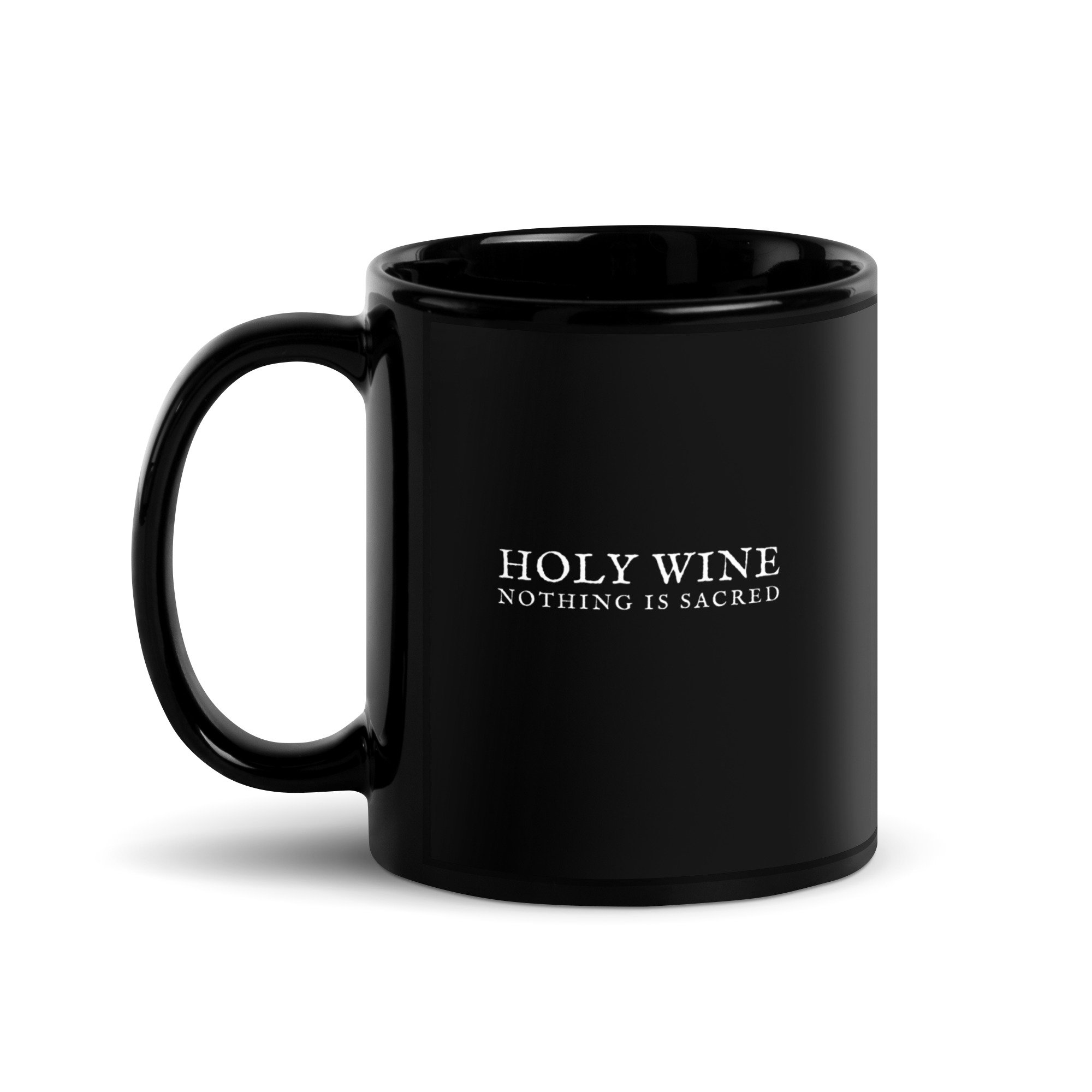 Holy Wine Black Glossy Mug