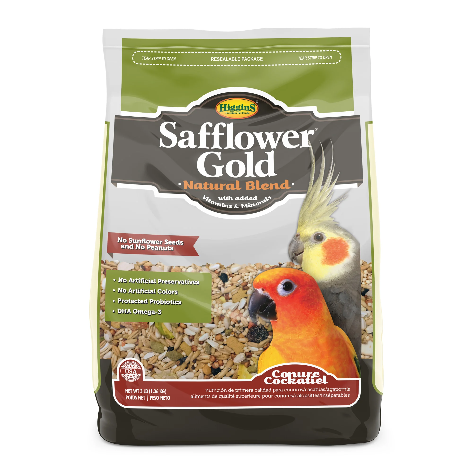 Safflower Gold Conure & Cockatiel
