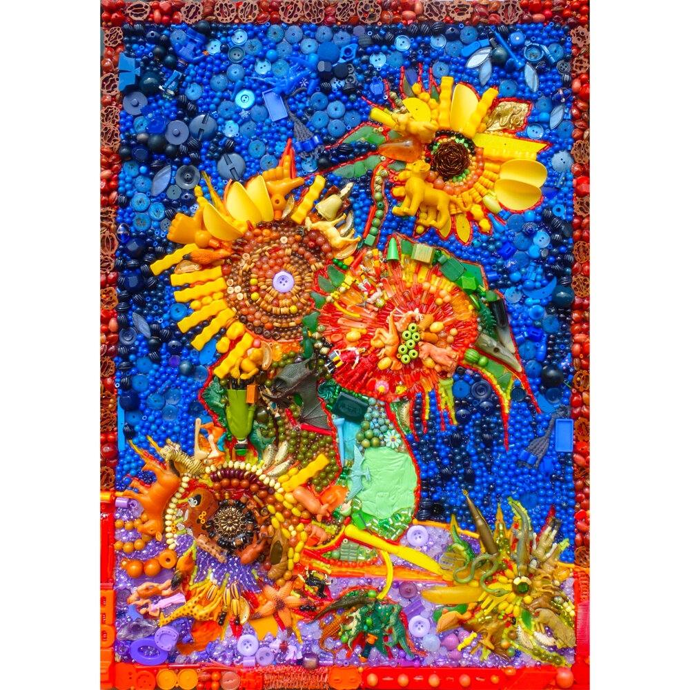 FIVE SUNFLOWERS after Van Gogh