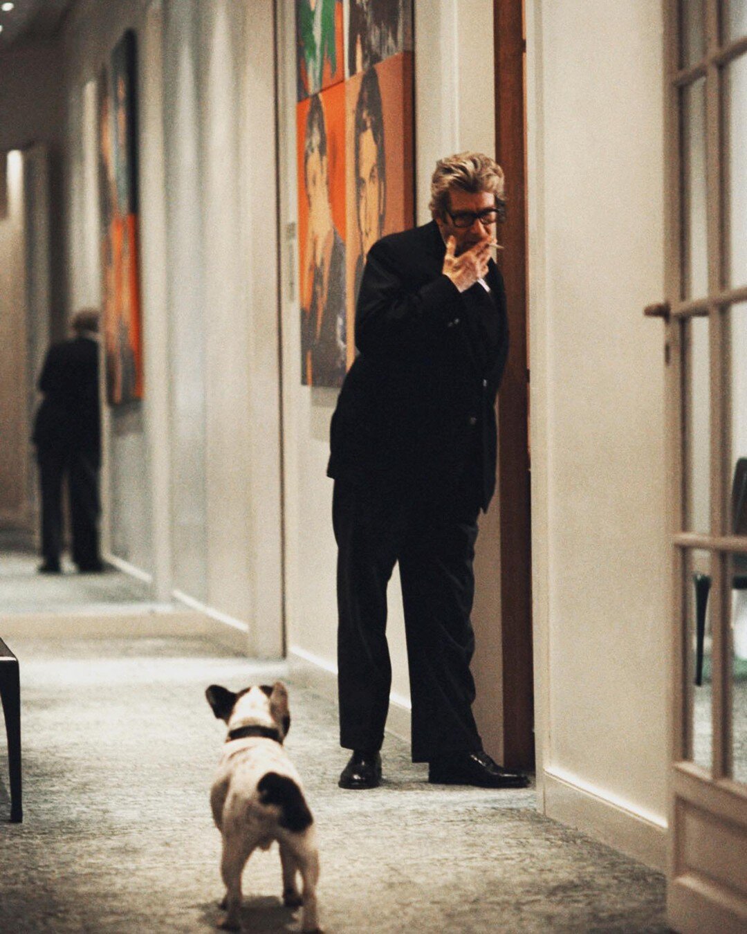 Yves Saint Laurent and his French Bulldog Moujik
(via @piecewithartist)
_______________________________

 #yvessaintlaurent #piecewithartist #artists #abstractart #contemporaryart #painting #abstractpainting #color #portrait #contemporaryart #inspira