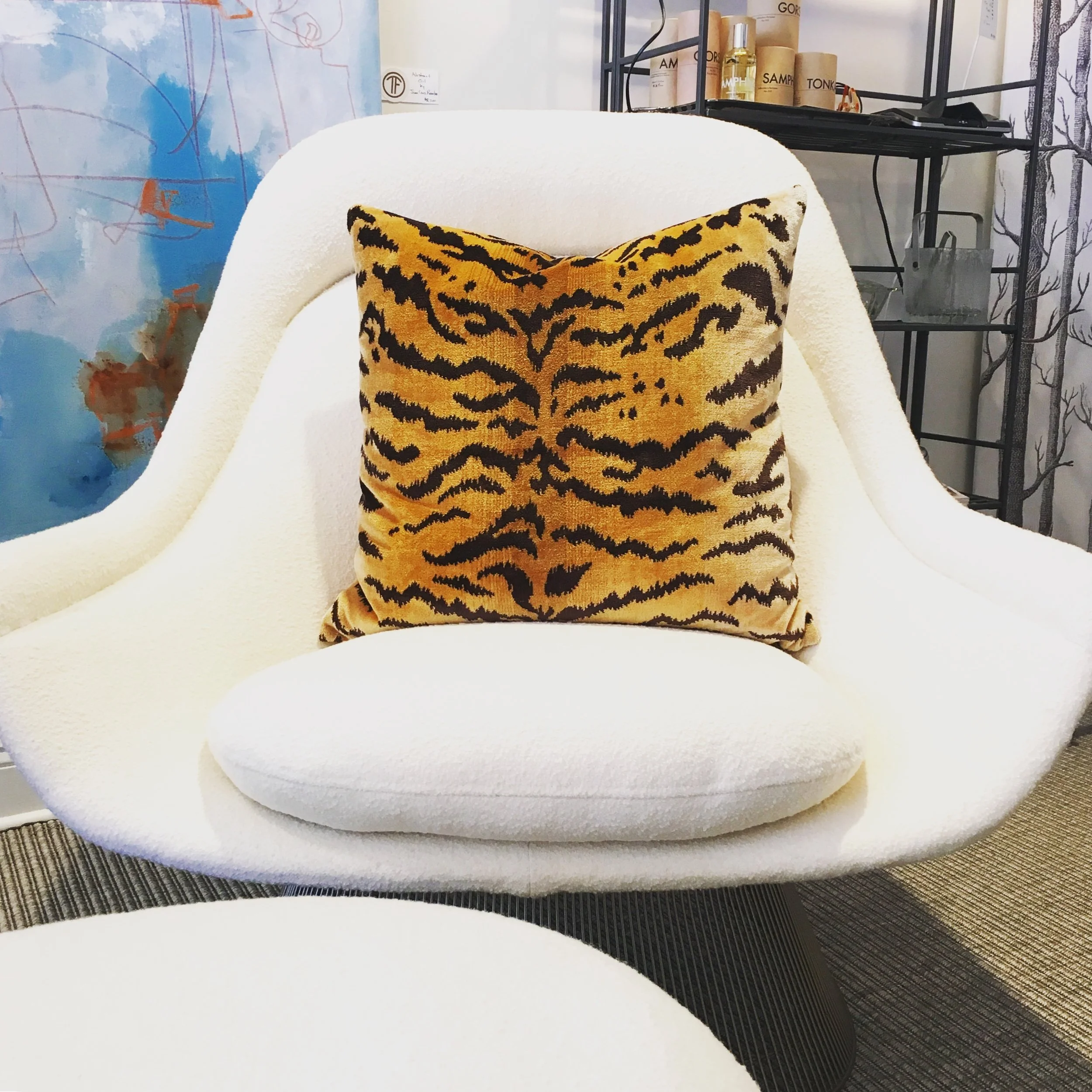 WARREN PLATNER CHAIR + OTTOMAN