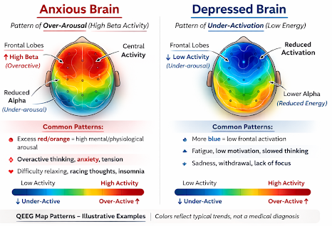 QEEG results in depressed brain