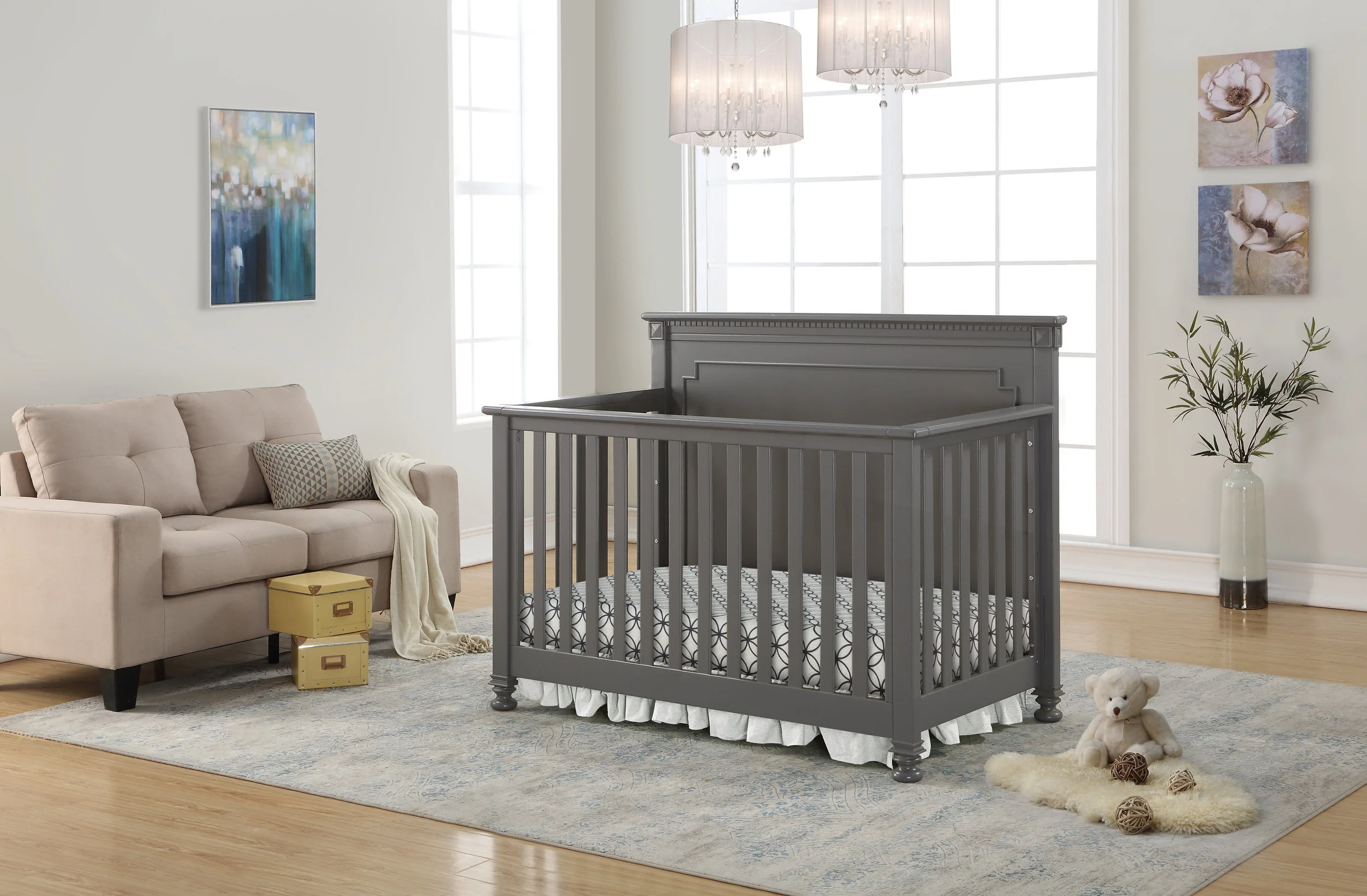 Belgian Crib in Pebble Grey