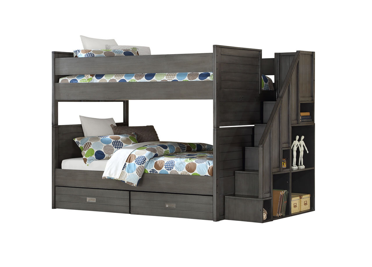 Caramia Furniture Bunk Beds, Ryan Twin Over Full Staircase Bunk Bed Instructions