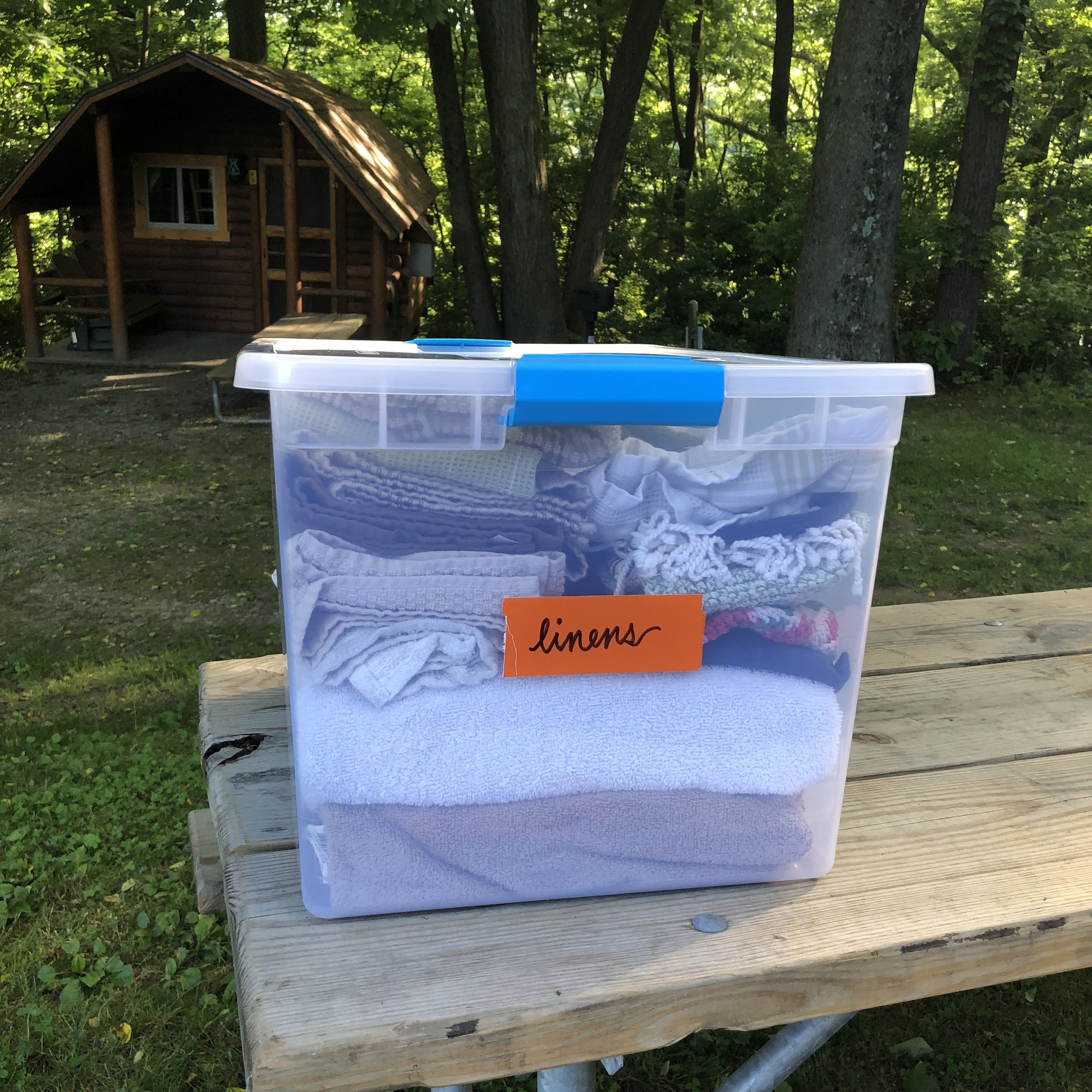 Use sturdy bins and labels