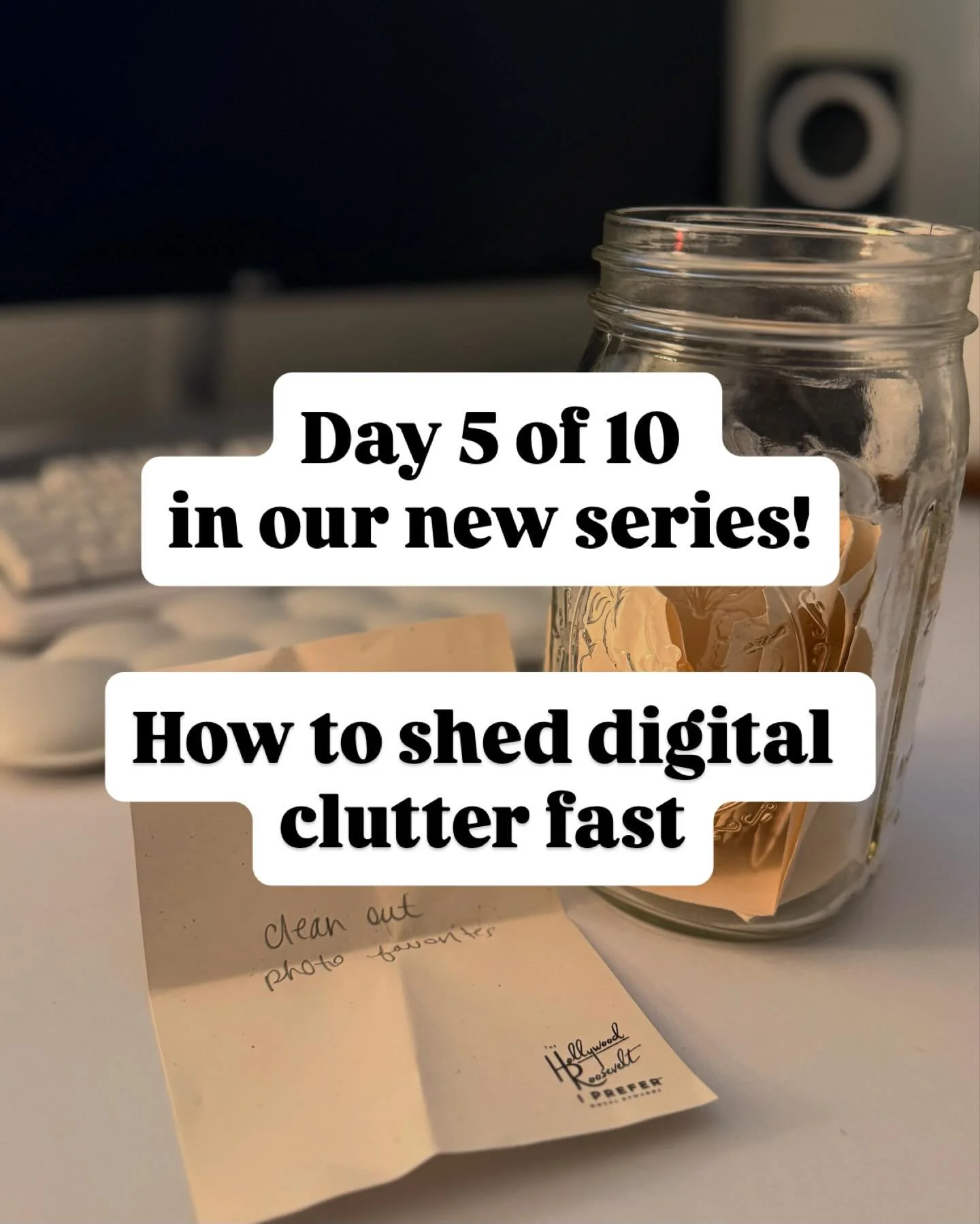 It&rsquo;s Day 5 of 10 of letting the jar decide what we&rsquo;re going to do today to shed our digital clutter. 🫙 (In honor of the Year of the Snake!)

‼️ Want the step-by-step checklist from my viral 30-day challenge? Comment JAR and I&rsquo;ll se