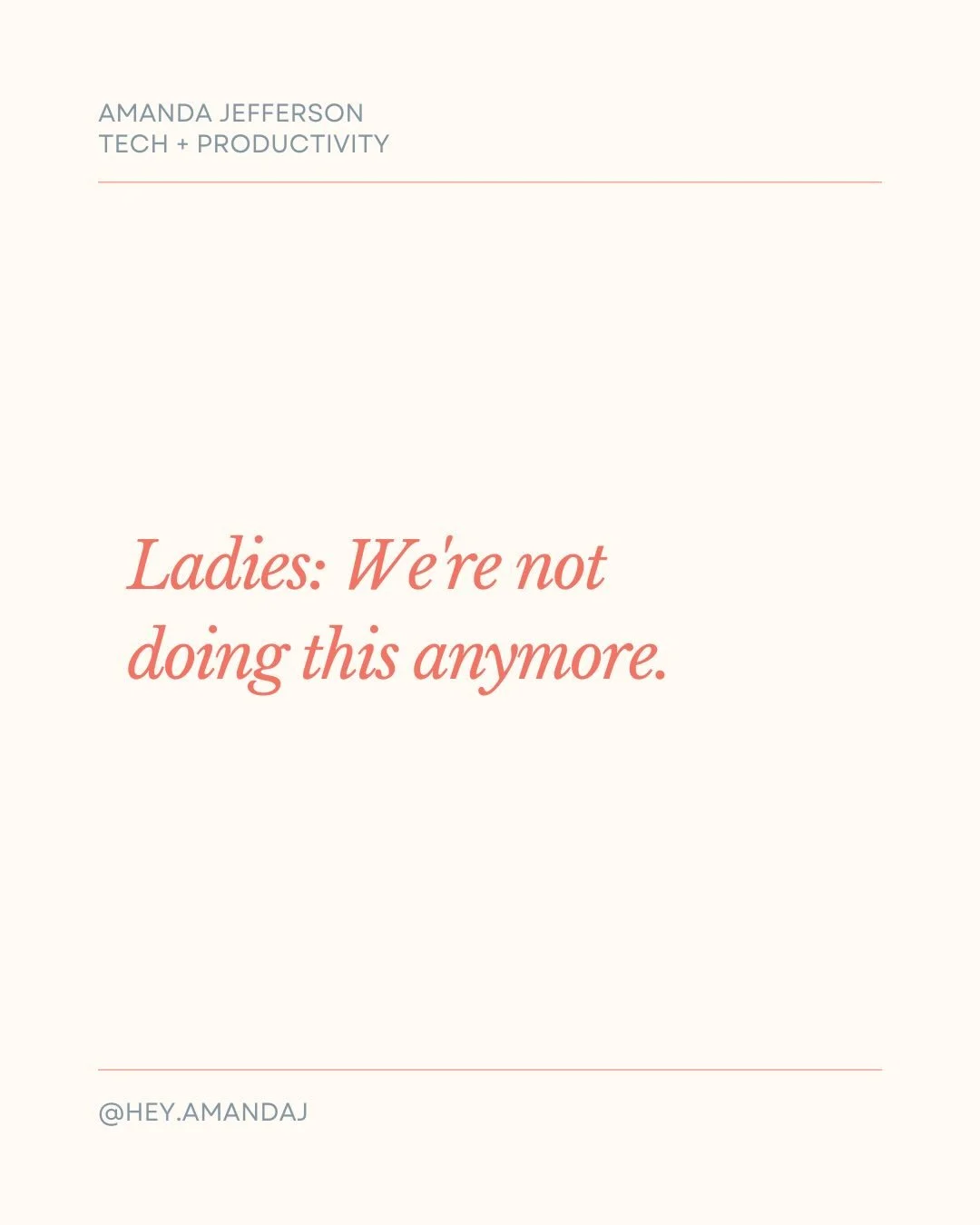 Let&rsquo;s gooooo. 

&mdash;

About&nbsp;@hey.amandaj: I&rsquo;m Amanda J., a tech and productivity coach on a mission to help busy women train their tech to work FOR them. 👩🏻&zwj;💻