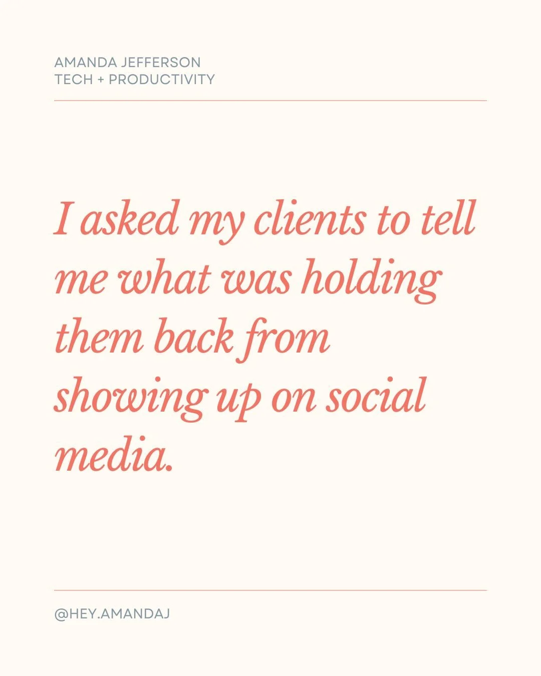 What&rsquo;s holding YOU back? 

&mdash;

About&nbsp;@hey.amandaj: I&rsquo;m Amanda J., a tech and productivity coach on a mission to help busy women train their tech to work FOR them. 👩🏻&zwj;💻