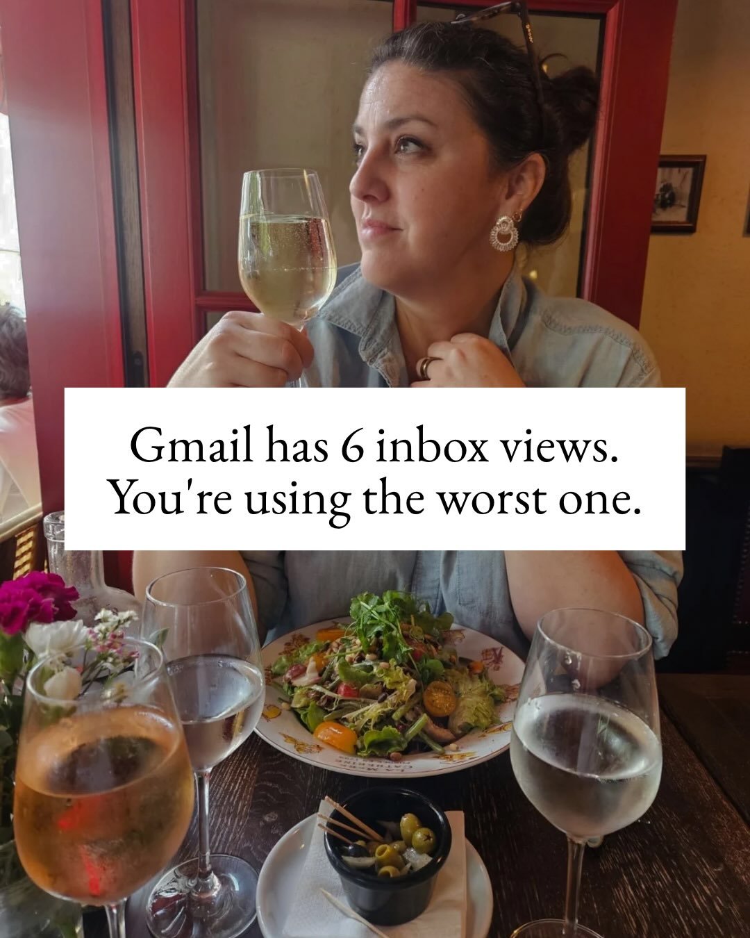 I promise you there is a different inbox view in Gmail that would work better for your brain.

I show you all of this on my screen, click by click, in the 7-Day Gmail Challenge, which can only be purchased as an add-on to the Tech 21.

Comment VIEW a