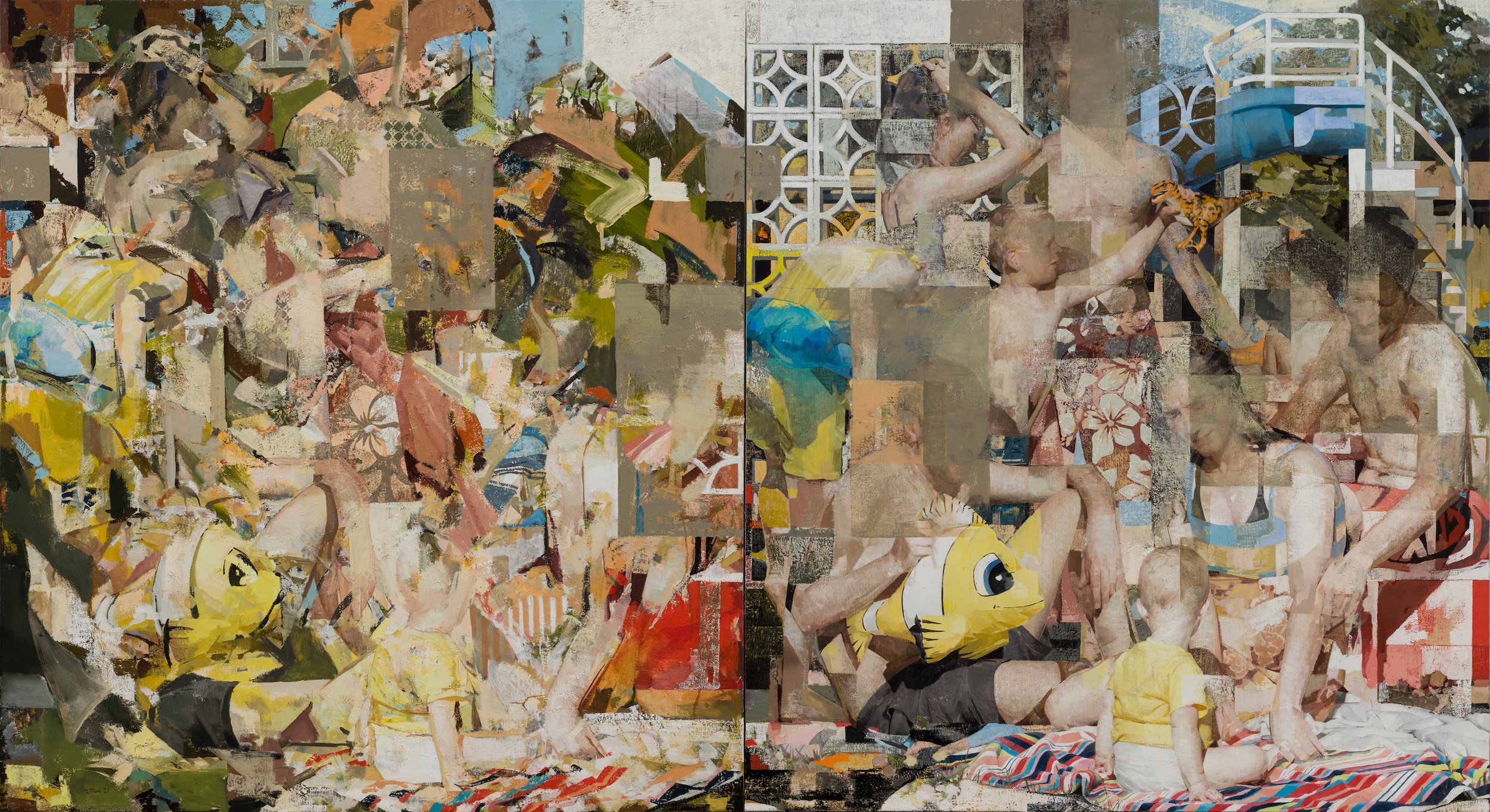 FRANK, Zoey. After the Pool, Oil on linen, 72x132_, 2021 3.30.13 PM 2.jpg