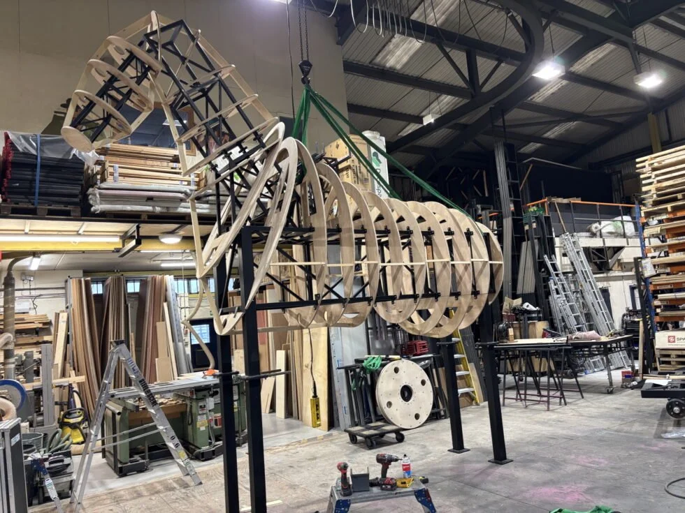 Trojan Horse during construction at Steel the Scene