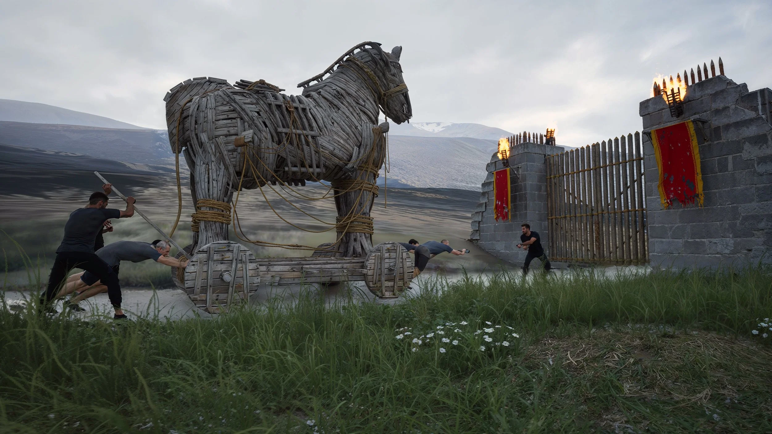 Celebrity Traitors Trojan Horse visual created in Unreal Engine