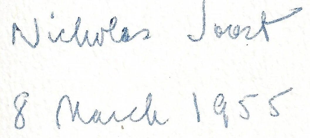 Nicholas Joost’s signature, from the frontis piece of Eliade’s The Myth of the Eternal Return