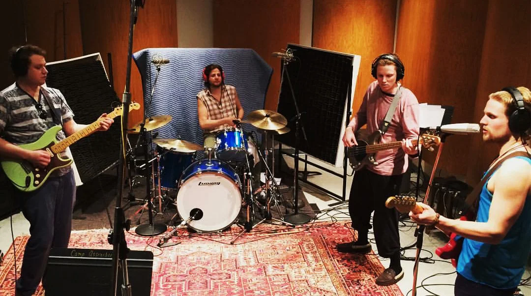 Odder than the Otters recording The Port of Lopez EP at Paintbox Recording in winter 2017. 