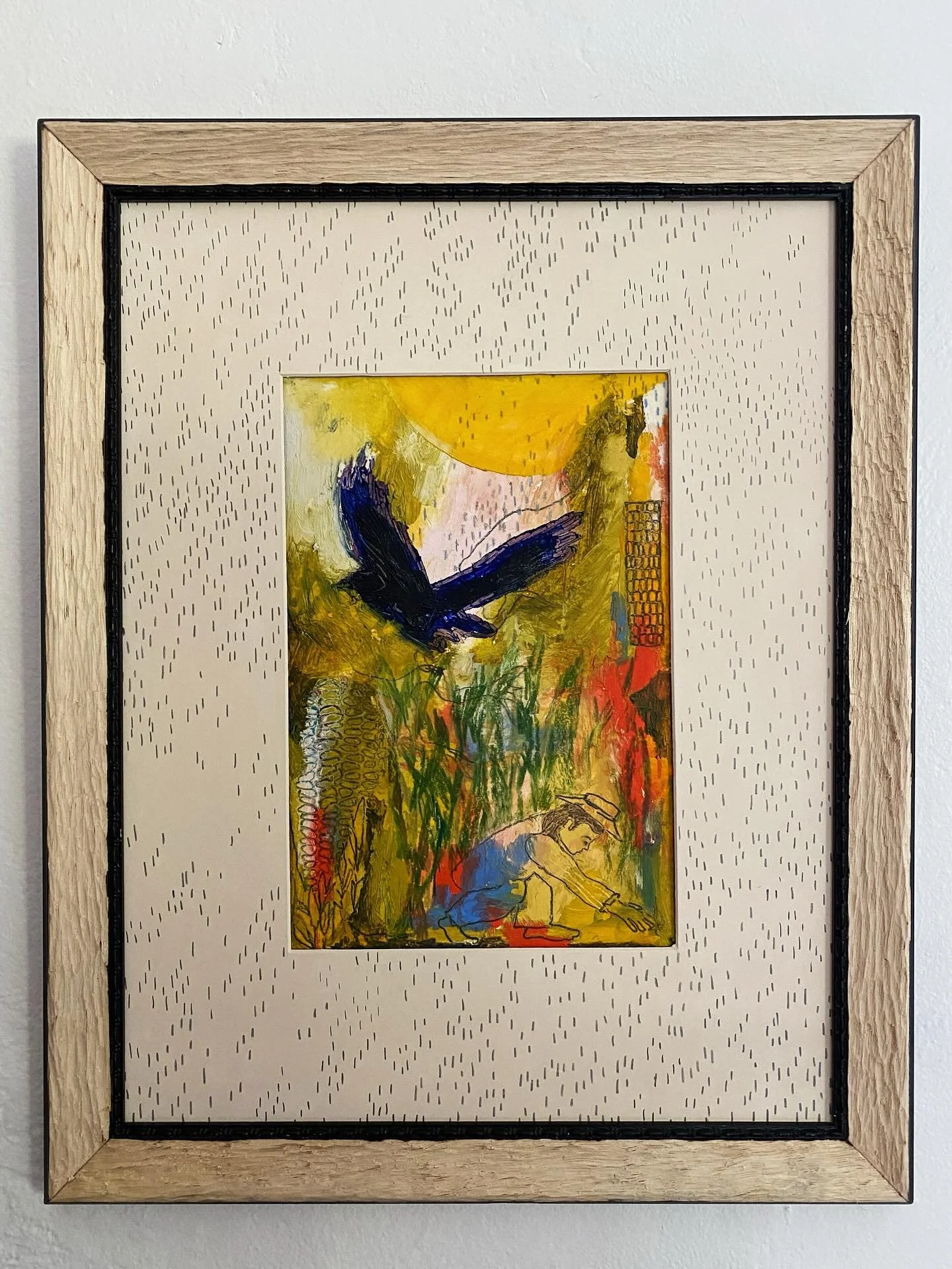 Very excited to have my newest painting &ldquo;Oaxacan Green Dent Corn&rdquo; up at the @moreanartscenter for their exhibit Cheap Cheep Cheeps curated by @knownasbask 

opening is Saturday 5-8 pm 🦅 🖤  fly by if you can.  The show is up Nov 8 - Dec 