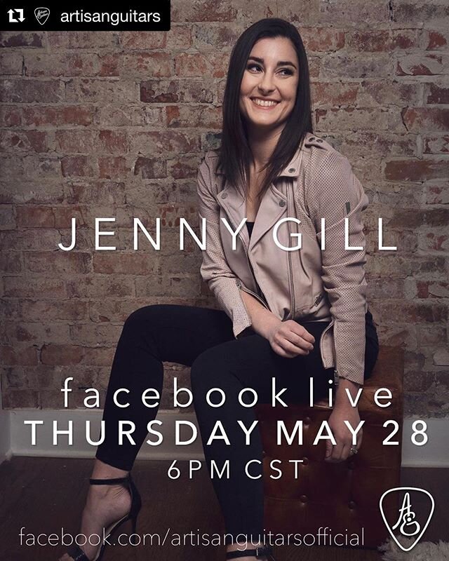#Repost @artisanguitars with @get_repost
・・・
We&rsquo;re very happy to announce that our guest for &ldquo;Live From Nashville&rdquo; this week is the one and only @realjennygill. Hope you all tune in to our Facebook for this very special performance!