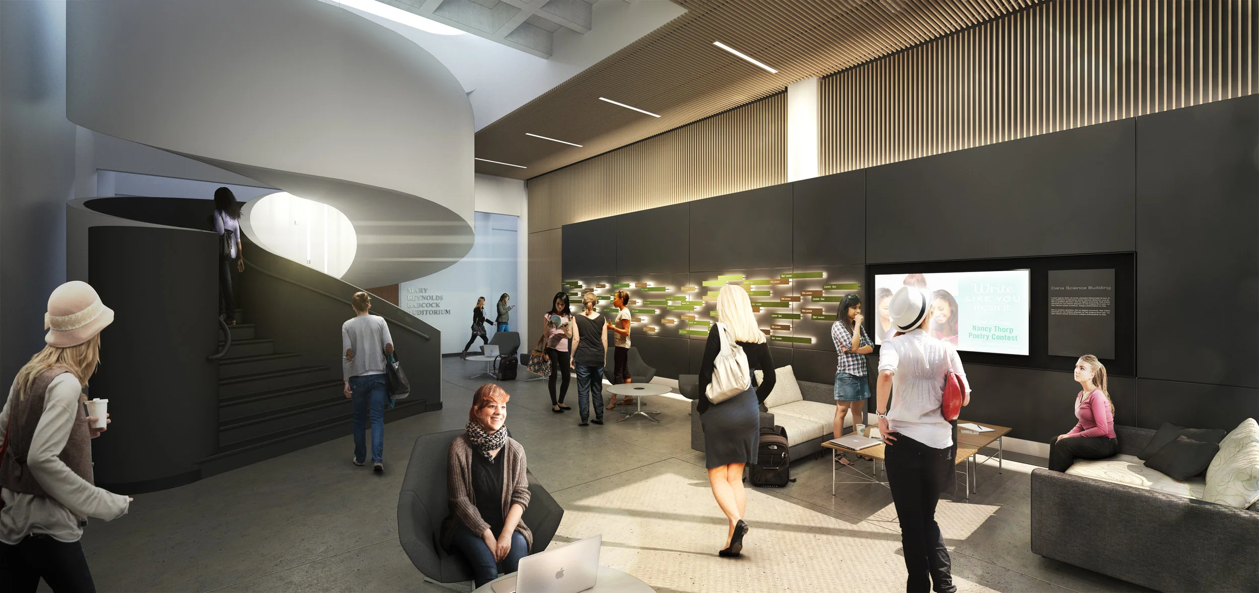  Lobby Looking West at Interactive Donor Wall 
