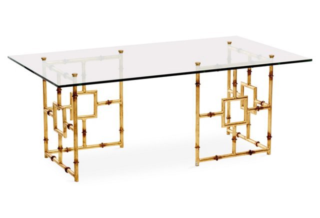 Bamboo Float Glass Coffee Table//One Kings Lane