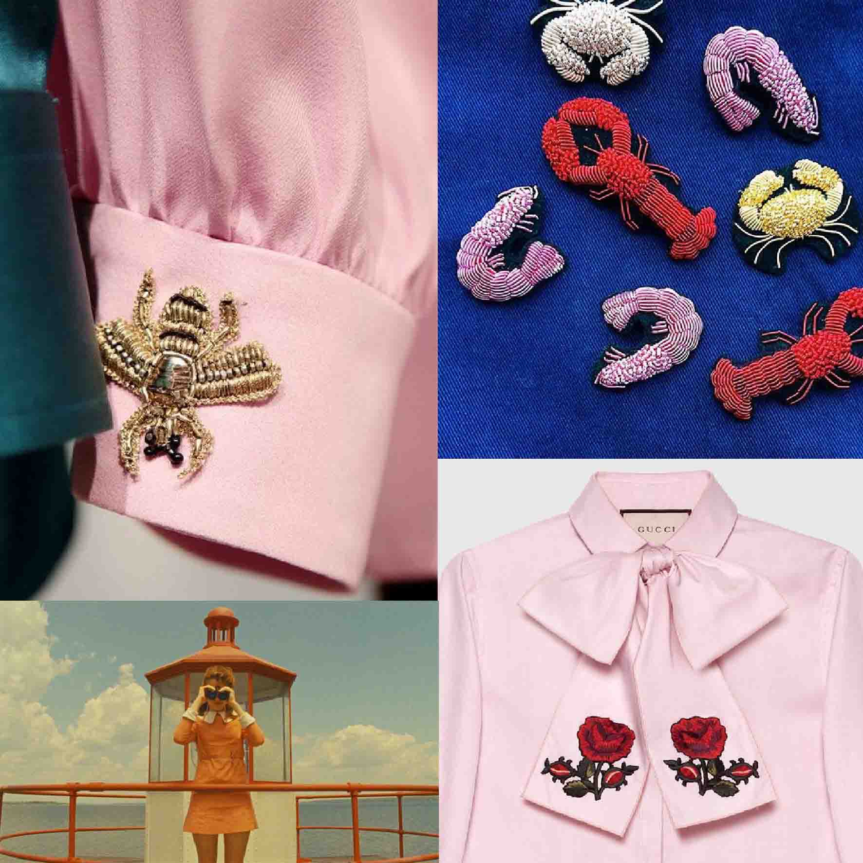 Inspiration: Top left and bottom right Gucci bottom left Suzy Bishop in Moonrise Kingdom Top Right Hattie McGill Embroidery