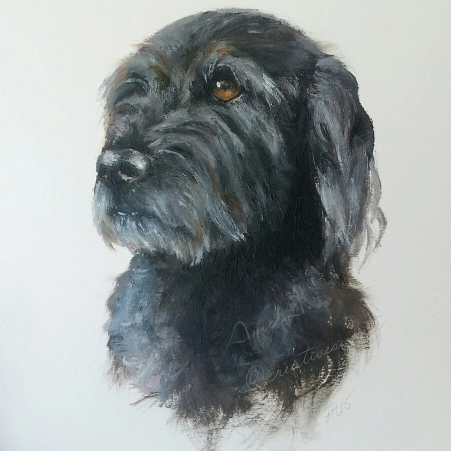 Brody | Acrylic on 2x3" paint chip