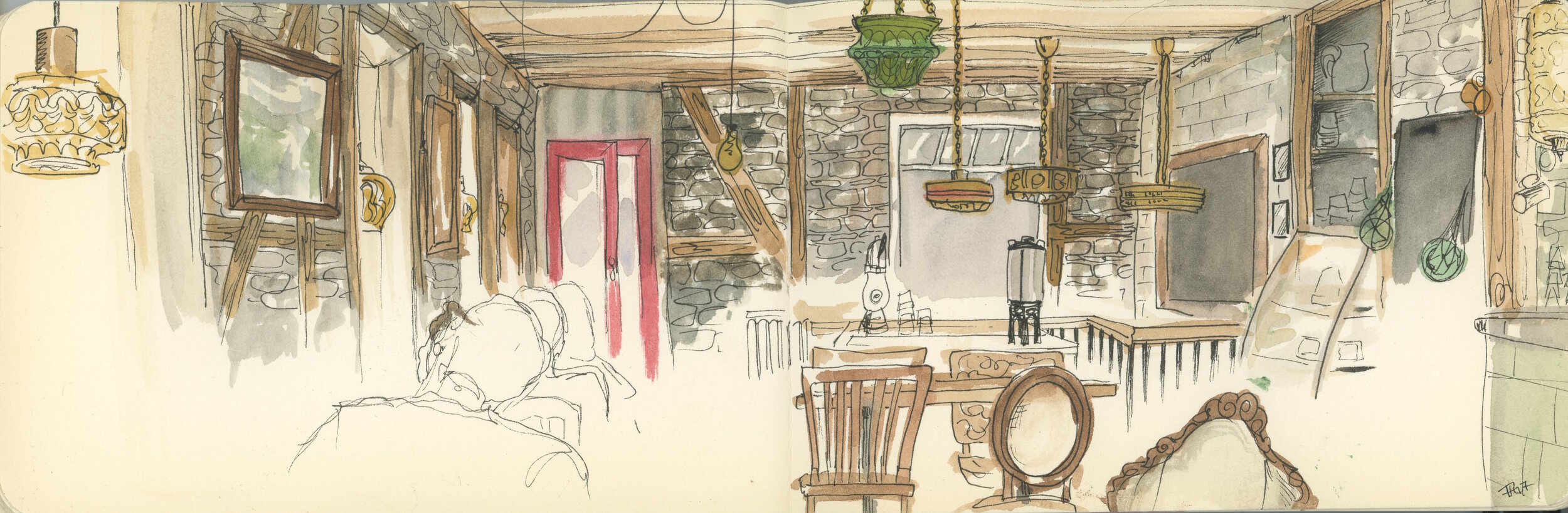  Stofan cafe, Reykjavík, Iceland. Watercolor and Micron. 