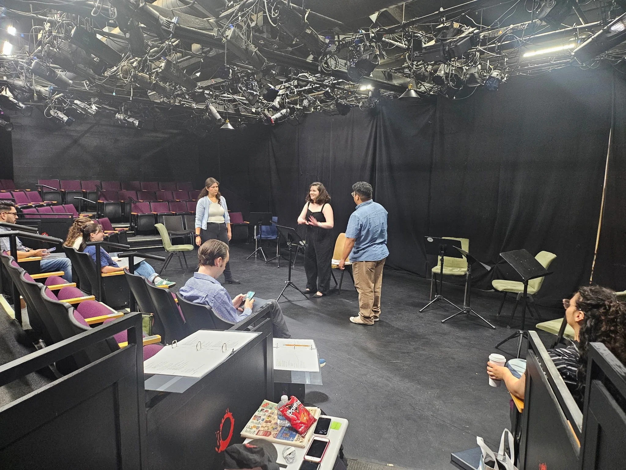 Elyse directs the staged reading of in-chief by Ally Duvak for Capital Stage's Playwright's Revolution. Photo by Rachel Browne