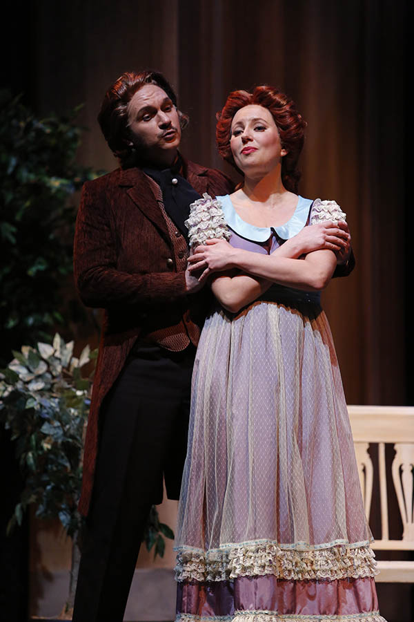 Lensky and Olga in the Biernacki-directed UBC Opera production of Eugene Onegin . Photo: Tim Matheson