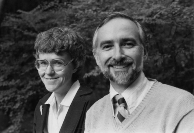 Doreen Oke (BMus'68) with John. Photo courtesy Doreen Oke