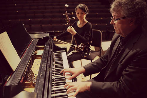 Corey Hamm and Nicole Ge Li of the Piano and Erhu Project