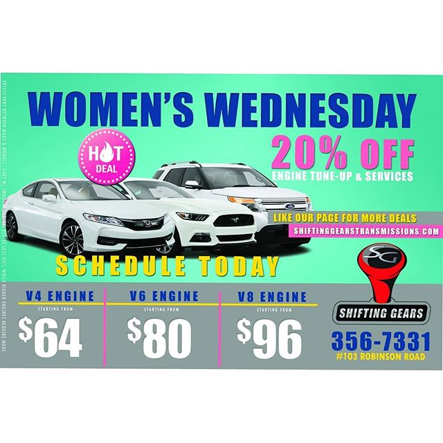 Ladies 👩Take Advantage Of This 20% Off Engine Services ❗❗SCHEDULE TODAY TODAY TODAY ❗