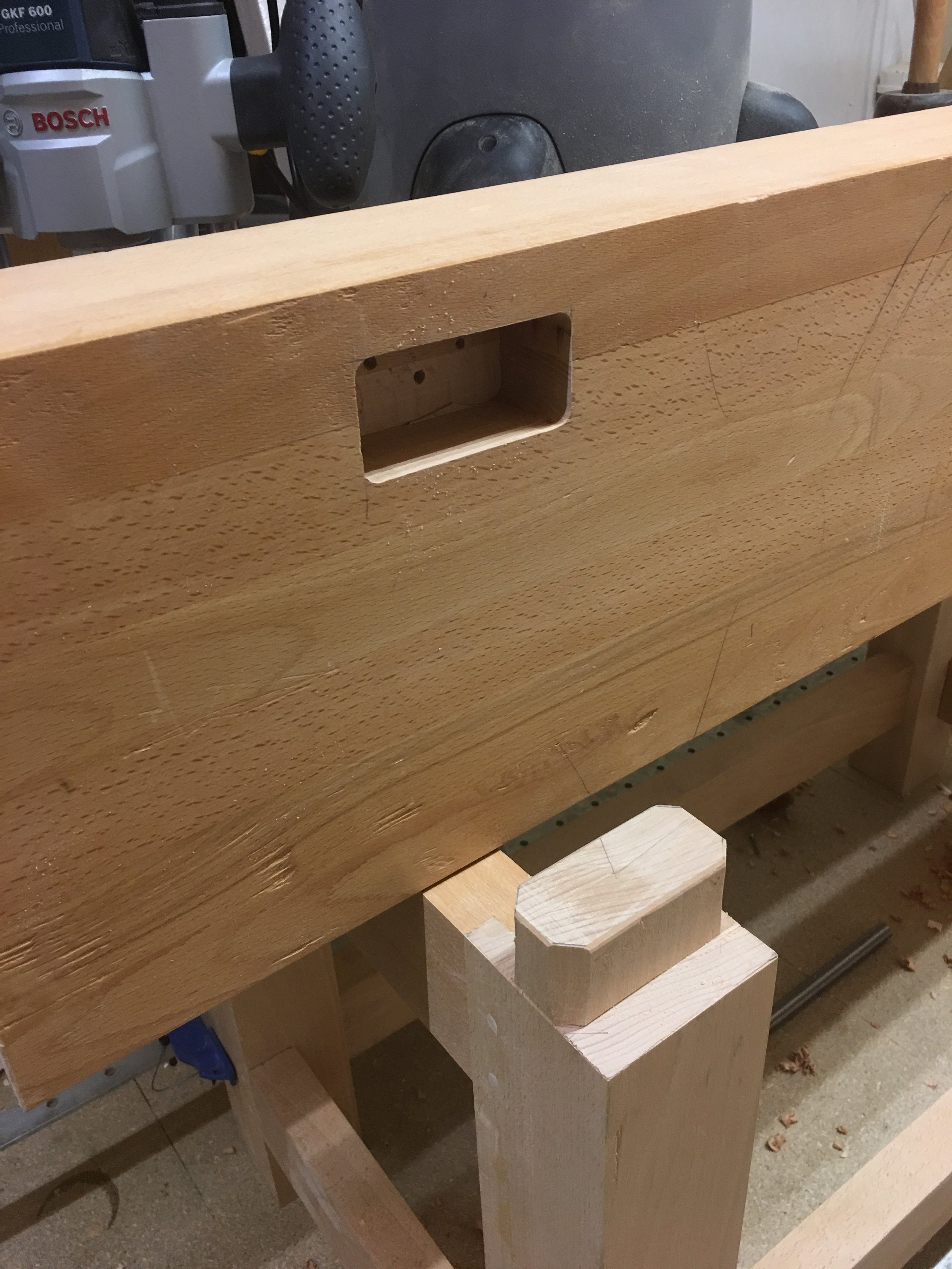 Mortices cut.