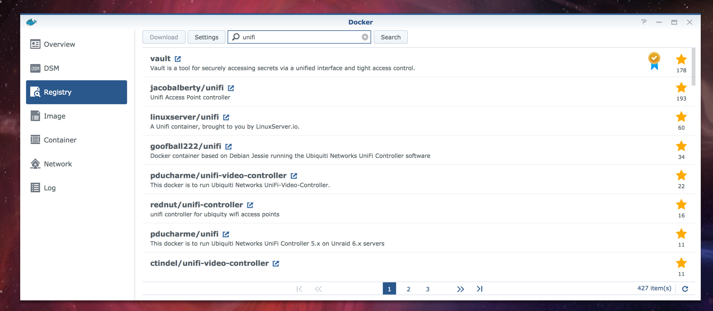 Search for Unifi in the registery.
