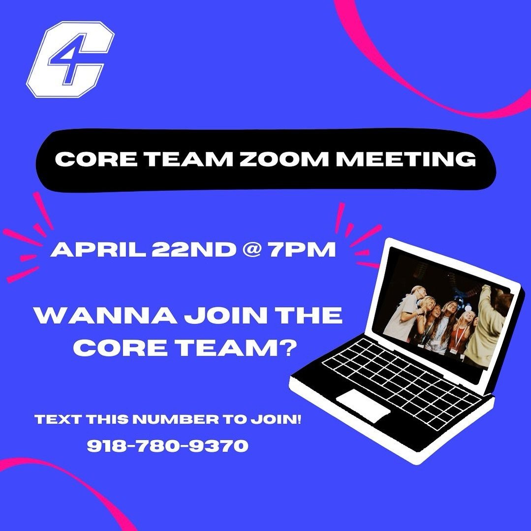 Did you know you can keep up with what&rsquo;s coming for C4C? 

Youth pastors &amp; leaders! Join our CORE TEAM!! We will fill you in on all we&rsquo;re doing and keep you up to date! April 22nd is our next zoom meeting and some of our team is excit