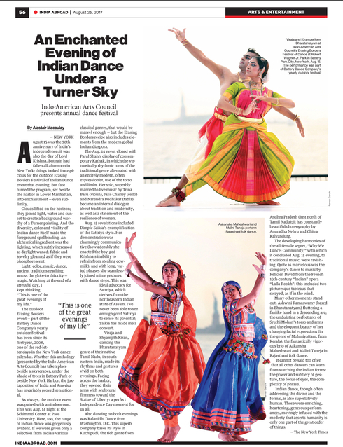 India Abroad - August 25th, 2017, New York City