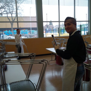 Jeff & Brooke serving with smiles at the Friendship Inn.