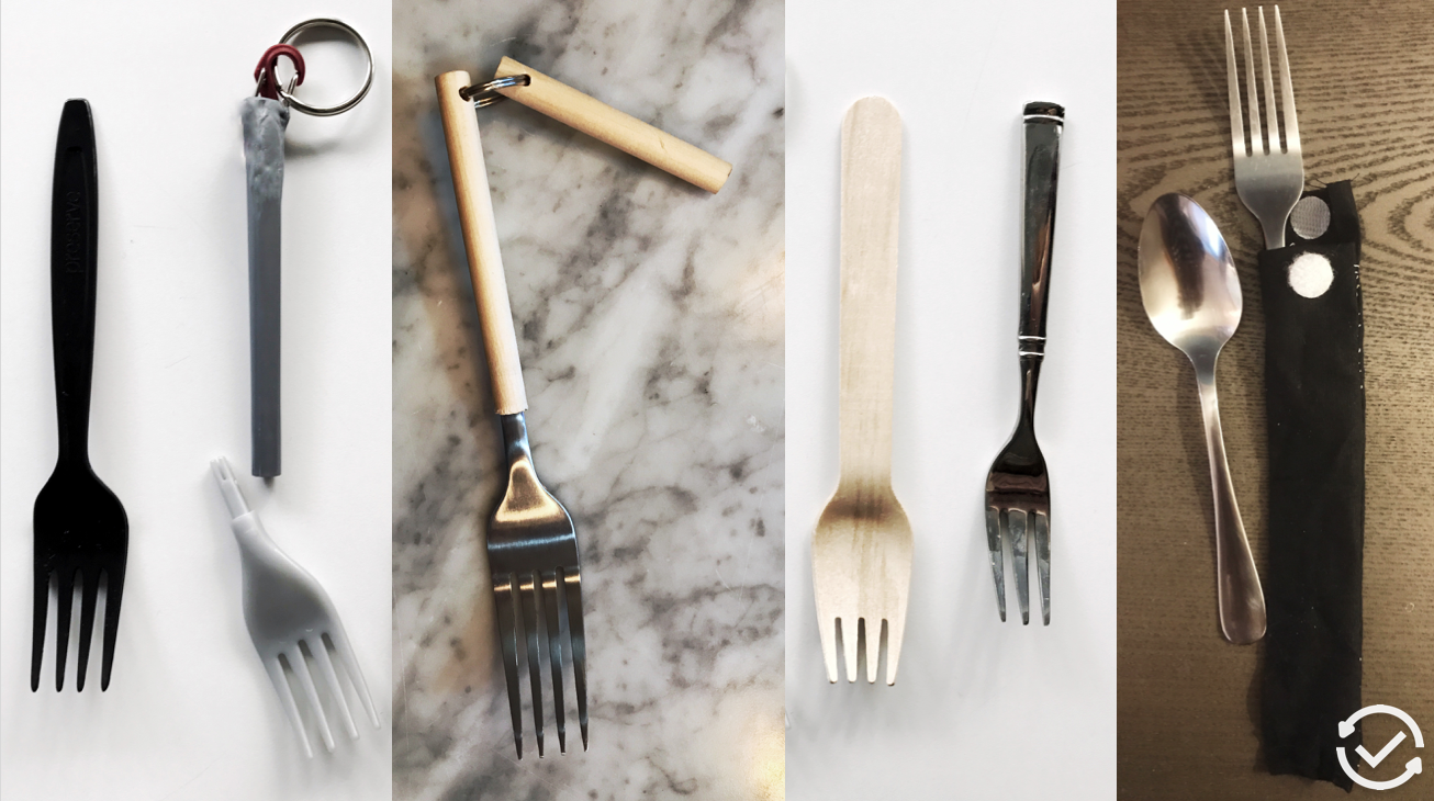 A sampling of the fork prototypes and options I presented to users in field research