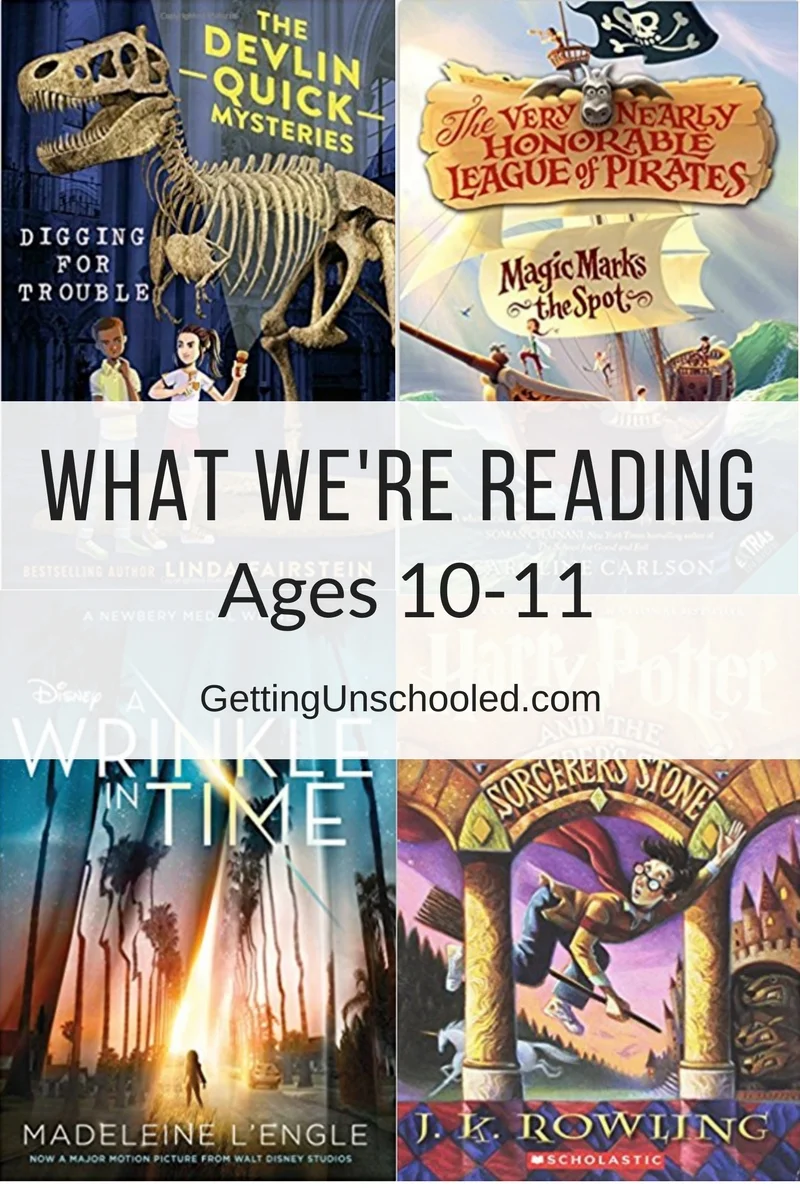Books my 10 and 11-year-old kids have been reading for homeschool. | GettingUnschooled.com | #unschool #homeschool 