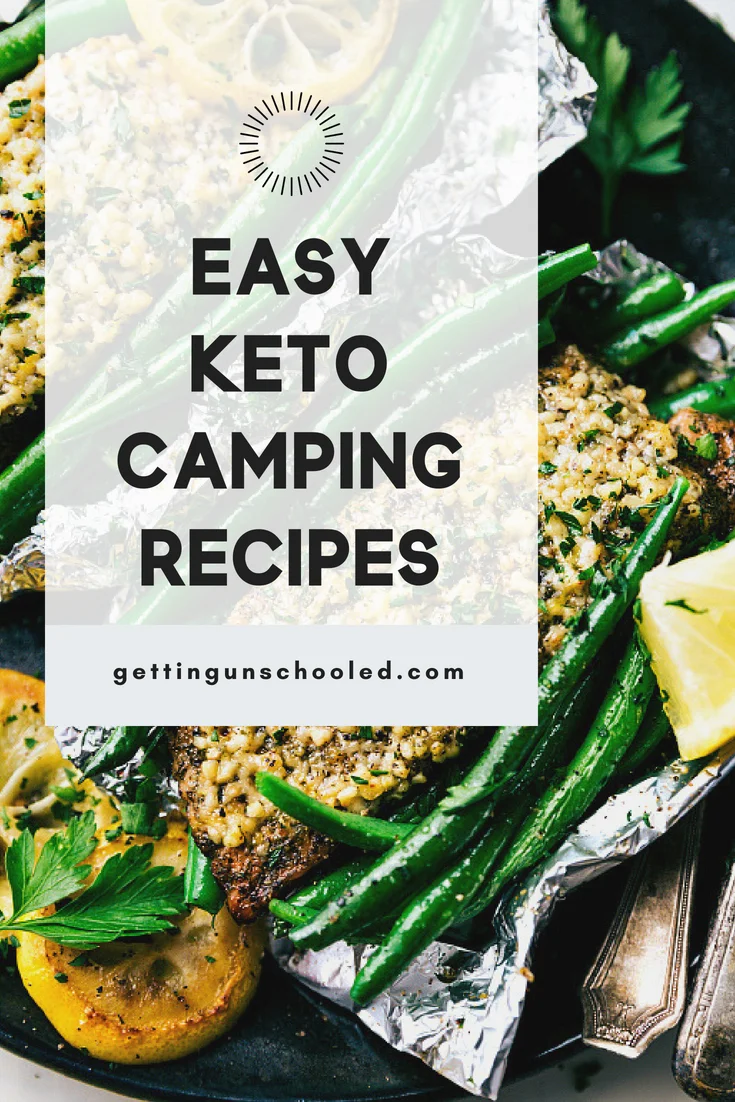 I don't love camping, but these easy keto camping recipes are really motivating me for our upcoming cabin "camping" trip. I might do a few trial runs with these packets in our oven or grill at home! #ketodiet #ketorecipes #lowcarbcamping #paleo