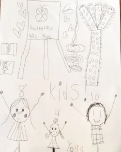 "Me and my friends in tree pose" I love the confidence and detail!