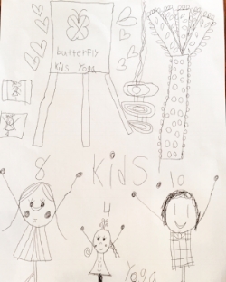 "Me and my friends in tree pose" I love the confidence and detail!