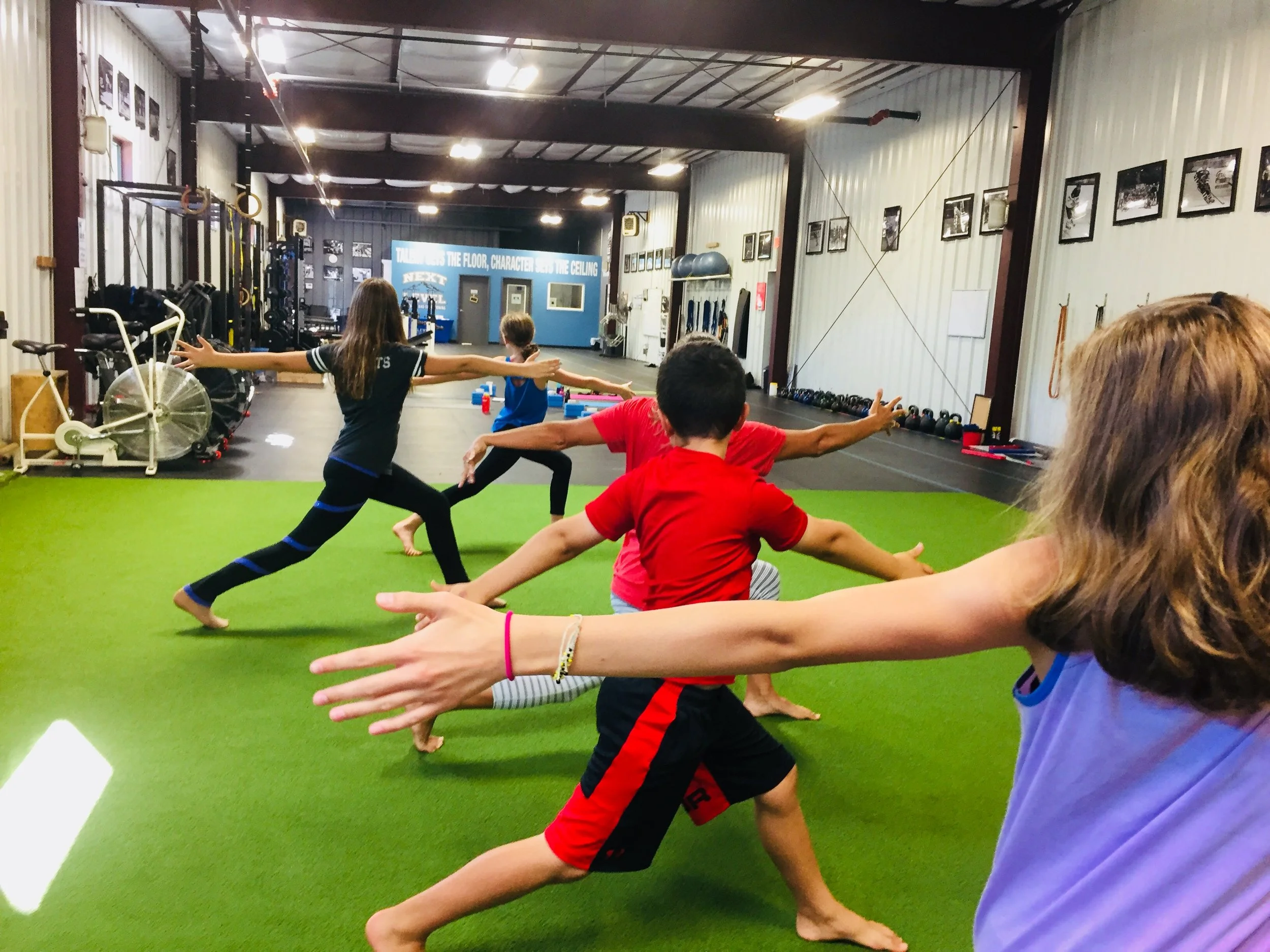 Yoga for Athletes , great work taking yoga from the mat to the turf for yoga mobility work. Classes for athletes are Sundays @ 4pm at Next Level Strength & Conditioning (Fairport).